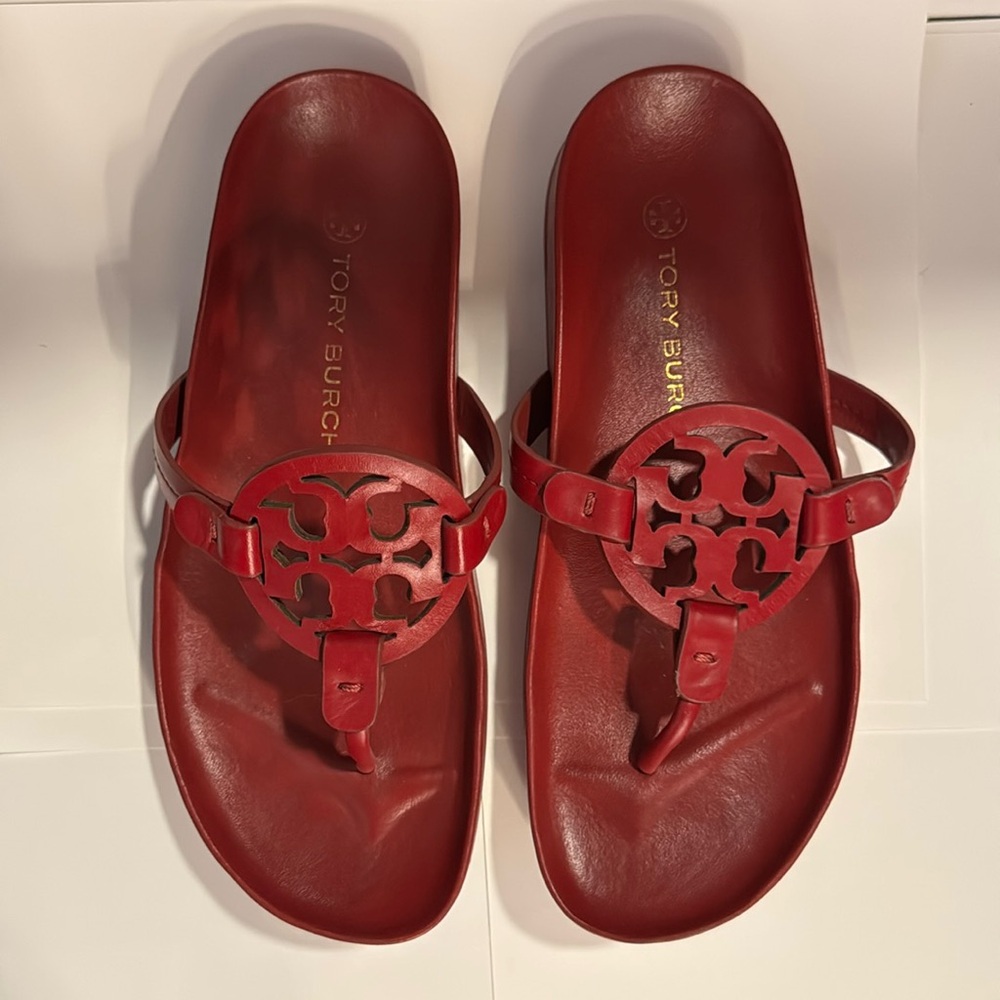 Tory Burch Red Miller Cloud Sandals 7.5